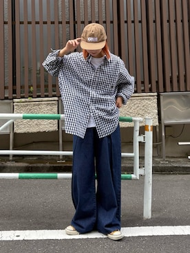 「DISCUS（ディスカス）のアイテム（キャップ）」を使った、ayakaさん（レディース・158cm）の秋コーディネート