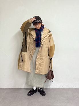 「アイテム（モッズコート）」を使った、ayakaさん（レディース・158cm）の秋コーディネート