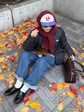 「アイテム（マフラー）」を使った、ayakaさん（レディース・158cm）の秋コーディネート