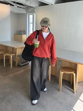 「CIAOPANIC TYPY（チャオパニックティピー）のアイテム（ナイロンジャケット）」を使った、ayakaさん（レディース・158cm）の夏コーディネート