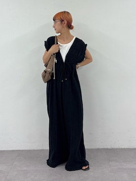 「韓国ファッション」｜「アイテム（サロペット/オーバーオール）」を使った、ayakaさん（レディース・158cm）の夏コーディネート