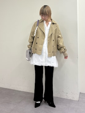 「CIAOPANIC TYPY（チャオパニックティピー）のアイテム（ジャケット/アウター）」を使った、ayakaさん（レディース・158cm）の春コーディネート