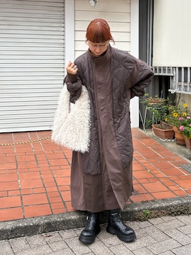 「アイテム（モッズコート）」を使った、ayakaさん（レディース・158cm）の秋コーディネート