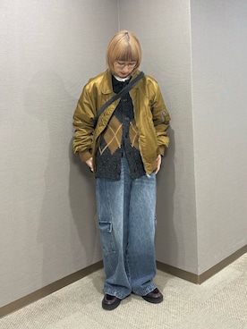 「CIAOPANIC TYPY（チャオパニックティピー）のアイテム（ブルゾン）」を使った、ayakaさん（レディース・158cm）の冬コーディネート