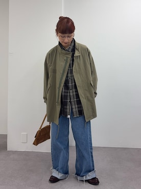 「アイテム（モッズコート）」を使った、ayakaさん（レディース・158cm）の秋コーディネート