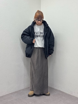 「アイテム（ダウンジャケット/コート）」を使った、ayakaさん（レディース・158cm）の秋コーディネート