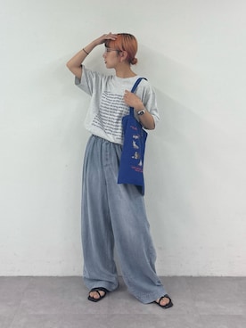 「アイテム（トートバッグ）」を使った、ayakaさん（レディース・158cm・20代）の夏コーディネート