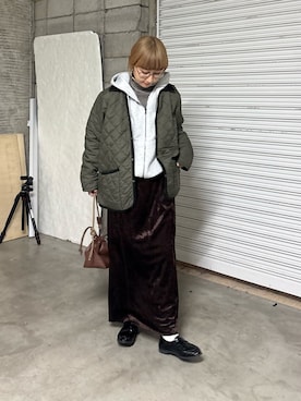 「GEVACO（ゲバコ）のアイテム」を使った、ayakaさん（レディース・158cm）の冬コーディネート