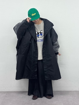 「アイテム（モッズコート）」を使った、ayakaさん（レディース・158cm）の冬コーディネート