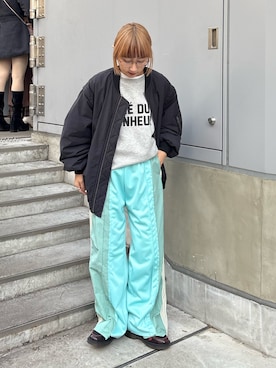 「アイテム（MA-1）」を使った、ayakaさん（レディース・158cm・20代）の冬コーディネート