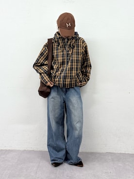 「CIAOPANIC TYPY（チャオパニックティピー）の【S～XL展開】アソート素材フラットミュール（パンプス）」を使った、ayakaさん（レディース・158cm）の秋コーディネート