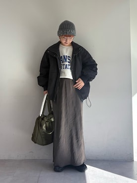 「アイテム（ブルゾン）」を使った、ayakaさん（レディース・158cm）の秋コーディネート