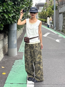 「CIAOPANIC TYPY（チャオパニックティピー）のアイテム（パンツ）」を使った、ayakaさん（レディース・158cm）の夏コーディネート