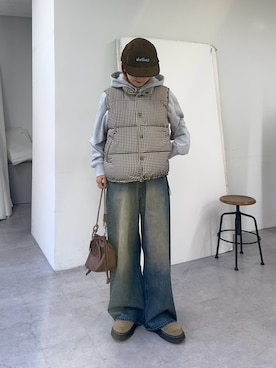 「アイテム（ベスト）」を使った、ayakaさん（レディース・158cm）の秋コーディネート