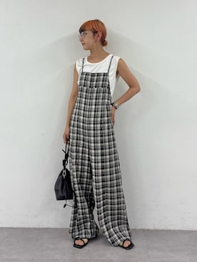 「韓国ファッション」｜「アイテム（サロペット/オーバーオール）」を使った、ayakaさん（レディース・158cm）の夏コーディネート