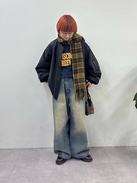 「アイテム（マフラー）」を使った、ayakaさん（レディース・158cm）の秋コーディネート