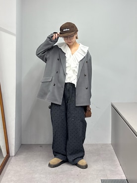 「CIAOPANIC TYPY（チャオパニックティピー）のアイテム（テーラードジャケット）」を使った、ayakaさん（レディース・158cm）の冬コーディネート