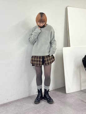 「アイテム（シャツ/ブラウス、ブラウン系）」を使った、ayakaさん（レディース・158cm）の冬コーディネート