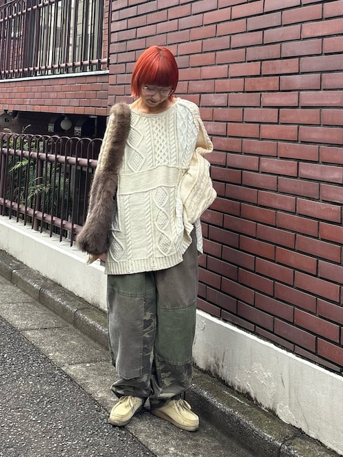 セール】【etsinta／エシンタ】リメイク切り替えミリタリーパンツ