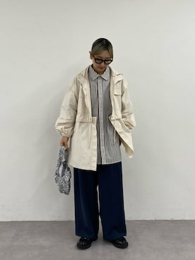 「CIAOPANIC TYPY（チャオパニックティピー）のアイテム（ミリタリージャケット）」を使った、ayakaさん（レディース・158cm）の春コーディネート