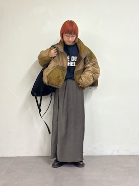 「アイテム（ダウンジャケット/コート）」を使った、ayakaさん（レディース・158cm）の秋コーディネート