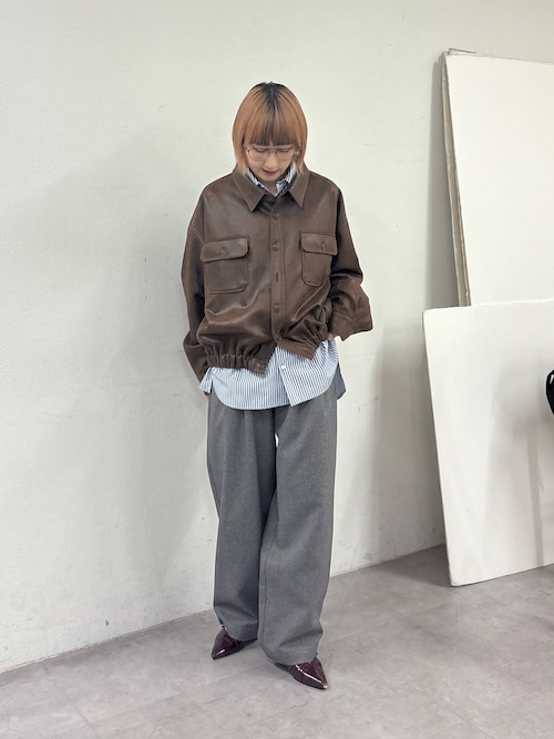 セール】【UNISEX】レザーシャツジャケット（ブルゾン）｜CIAOPANIC