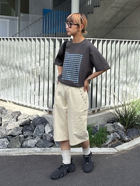 「アイテム（カーゴパンツ）」を使った、ayakaさん（レディース・158cm・20代）の夏コーディネート