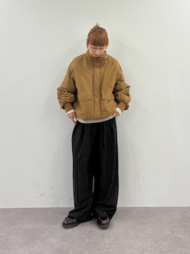 「アイテム（ブルゾン）」を使った、ayakaさん（レディース・158cm）の秋コーディネート