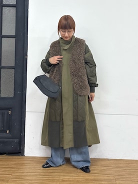 「アイテム（モッズコート）」を使った、ayakaさん（レディース・158cm）の秋コーディネート