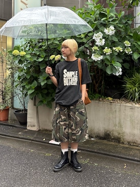「アイテム（トートバッグ、ブラウン系）」を使った、ayakaさん（レディース・158cm）の夏コーディネート