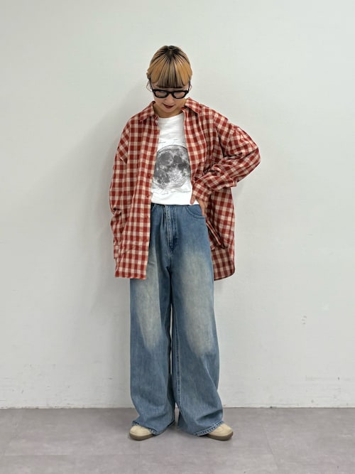 【UNISEX】オーバーダイワイドデニムパンツ