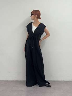 「アイテム（サロペット/オーバーオール）」を使った、ayakaさん（レディース・158cm）の夏コーディネート