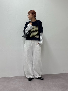「アイテム（スウェットパンツ）」を使った、ayakaさん（レディース・158cm）の秋コーディネート