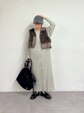 「アイテム（ワンピース/ドレス）」を使った、ayakaさん（レディース・158cm）の秋コーディネート