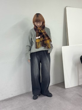 「アイテム（ブラック系）」を使った、ayakaさん（レディース・158cm）の冬コーディネート