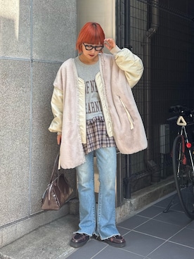 「アイテム（トートバッグ）」を使った、ayakaさん（レディース・158cm）の秋コーディネート