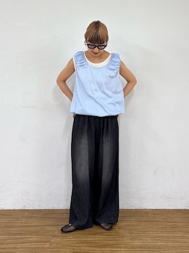 「アイテム（タンクトップ）」を使った、ayakaさん（レディース・158cm）の夏コーディネート