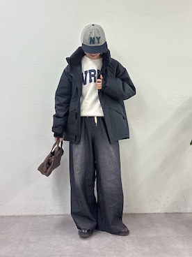 「アイテム（トートバッグ）」を使った、ayakaさん（レディース・158cm）の秋コーディネート