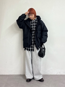 「アイテム（ダウンジャケット/コート）」を使った、ayakaさん（レディース・158cm）の秋コーディネート