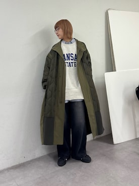 「アイテム（モッズコート）」を使った、ayakaさん（レディース・158cm）の冬コーディネート