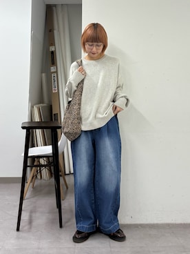 「アイテム（トートバッグ）」を使った、ayakaさん（レディース・158cm）の秋コーディネート