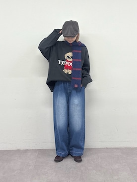 「アイテム（デニムパンツ）」を使った、ayakaさん（レディース・158cm・20代）の冬コーディネート