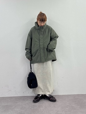 「アイテム（ダウンジャケット/コート）」を使った、ayakaさん（レディース・158cm）の秋コーディネート