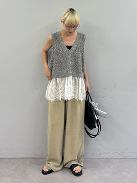 「CIAOPANIC TYPY（チャオパニックティピー）のアイテム（ベスト）」を使った、ayakaさん（レディース・158cm）の夏コーディネート