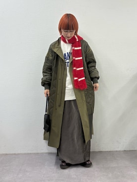 「アイテム（マフラー）」を使った、ayakaさん（レディース・158cm）の秋コーディネート