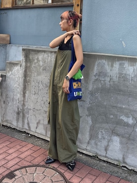 「アイテム（オールインワン・サロペット）」を使った、ayakaさん（レディース・158cm）の夏コーディネート
