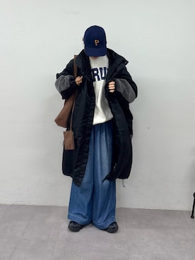 「アイテム（モッズコート）」を使った、ayakaさん（レディース・158cm）の秋コーディネート