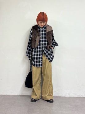 「アイテム（トートバッグ）」を使った、ayakaさん（レディース・158cm）の秋コーディネート