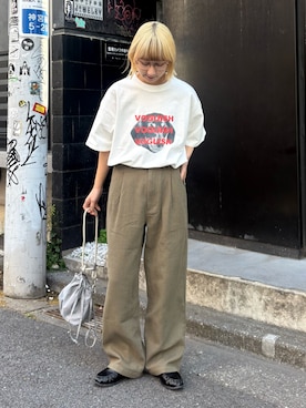 「CIAOPANIC TYPY（チャオパニックティピー）のアイテム（スラックス）」を使った、ayakaさん（レディース・158cm）の春コーディネート