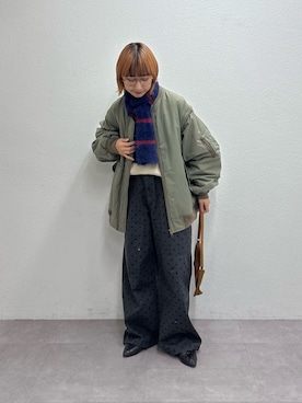 「アイテム（MA-1）」を使った、ayakaさん（レディース・158cm・20代）の冬コーディネート